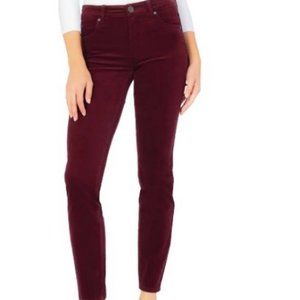 KUT Diana Stretch Corduroy Skinny Pants Wine Size 2 - Like New